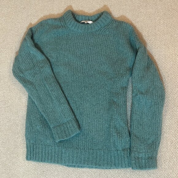 Tibi Airy Alpaca Crewneck Pullover, Fern Green, size small - Picture 2 of 6